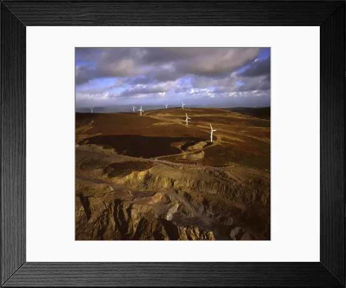 Framed Print : Aerial image of wind farm at Kirkby Moor, Cumbria, England, United Kingdom, Europe Framed Print : Aerial image of wind farm at Kirkby Moor, Cumbria, England, United Kingdom, Europe
