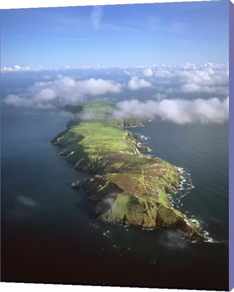 Aerial image of Lundy Island looking from north to south, Bristol Channel