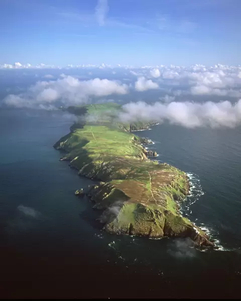 Aerial image of Lundy Island looking from north to south, Bristol Channel