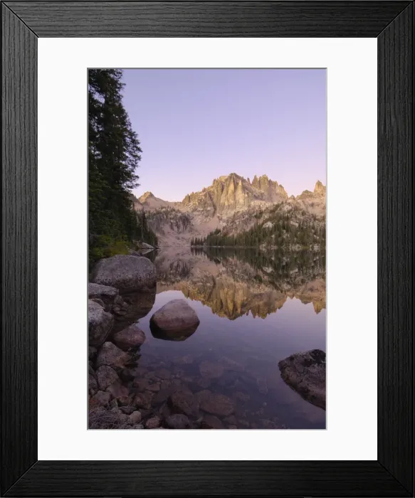 Framed Print : Dawn over Baron Lake, Sawtooth Mountains, Sawtooth Wilderness, Sawtooth National Recreation Area Framed Print : Dawn over Baron Lake, Sawtooth Mountains, Sawtooth Wilderness, Sawtooth National Recreation Area