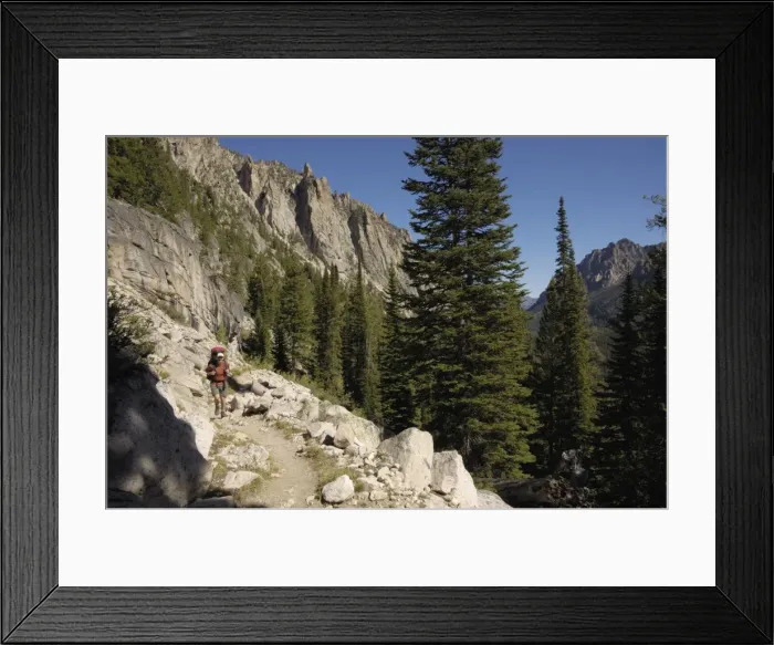 Framed Print : Hiking in the Sawtooth Mountains, Sawtooth Wilderness, Sawtooth National Recreation Area Framed Print : Hiking in the Sawtooth Mountains, Sawtooth Wilderness, Sawtooth National Recreation Area