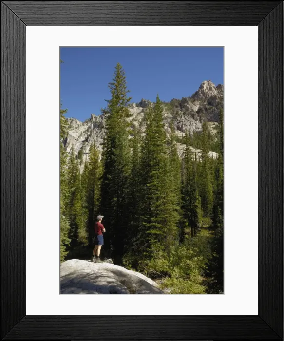 Framed Print : Admiring the view, Sawtooth Mountains, Sawtooth Wilderness, Sawtooth National Recreation Area Framed Print : Admiring the view, Sawtooth Mountains, Sawtooth Wilderness, Sawtooth National Recreation Area