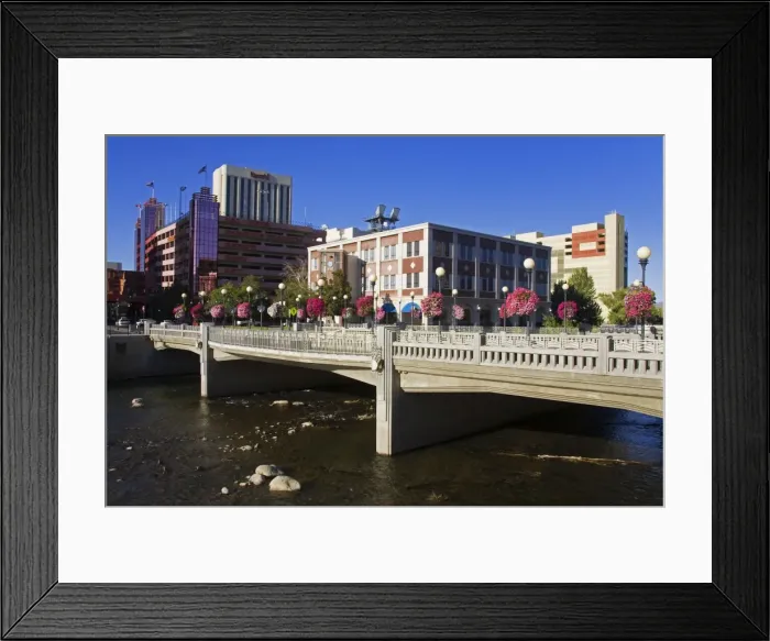 Framed Print : Center Street Bridge in downtown Reno, Nevada, United States of America, North America Framed Print : Center Street Bridge in downtown Reno, Nevada, United States of America, North America