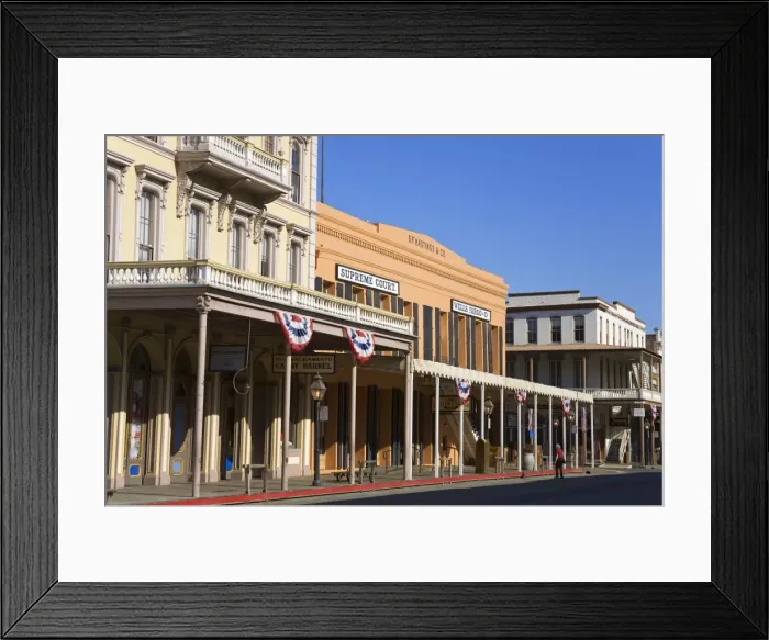 Framed Print : 2nd Street in Old Town Sacramento, California, United States of America, North America Framed Print : 2nd Street in Old Town Sacramento, California, United States of America, North America