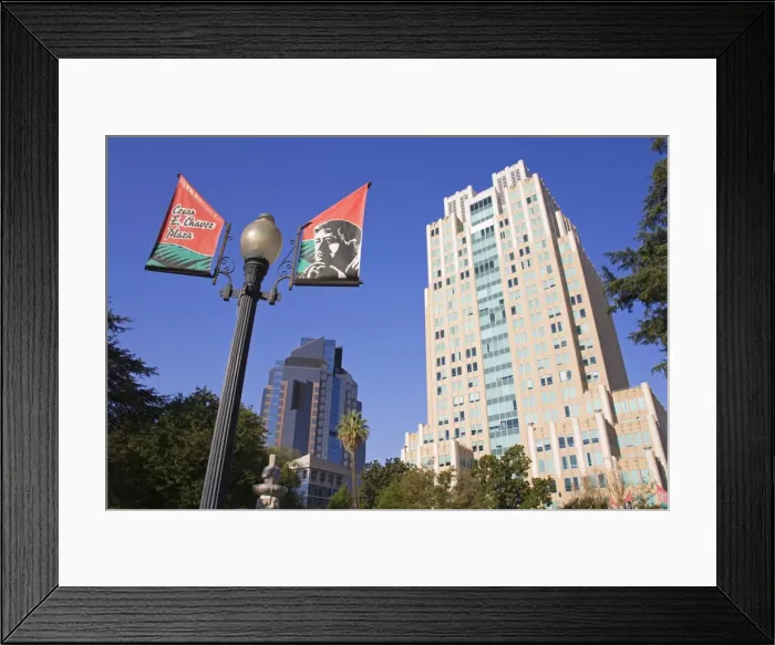 Framed Print : Cesar E. Chavez Plaza in downtown Sacramento, California, United States of America Framed Print : Cesar E. Chavez Plaza in downtown Sacramento, California, United States of America