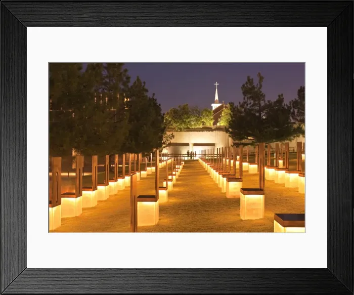 Framed Print : Field of Empty Chairs at the Oklahoma City National Memorial, Oklahoma City