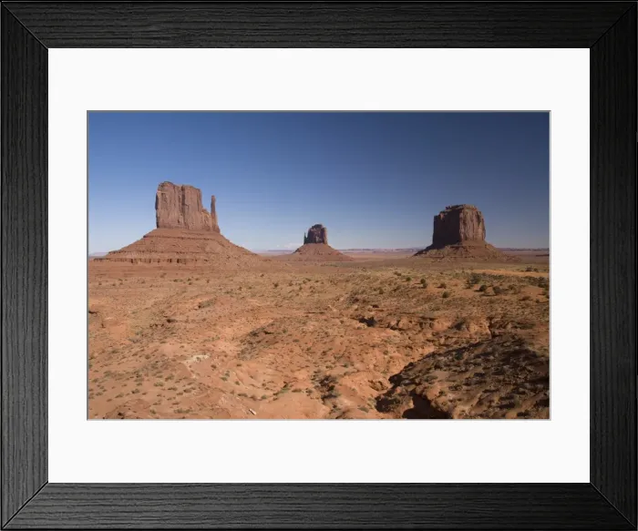 Framed Print : West Mitten Butte on the left, East Mitten Butte in the center, and Merrick Butte on the right Framed Print : West Mitten Butte on the left, East Mitten Butte in the center, and Merrick Butte on the right