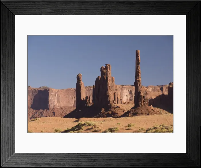 Framed Print : Afternoon view of the Totem Pole on the right and Yei Bi Chei on the left Framed Print : Afternoon view of the Totem Pole on the right and Yei Bi Chei on the left