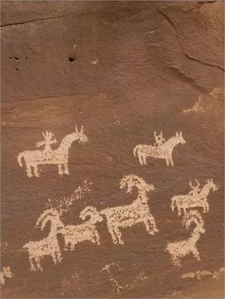 Ute Rock Art (petroglyphs), near Wolfe Ranch, Arches National Park, Utah