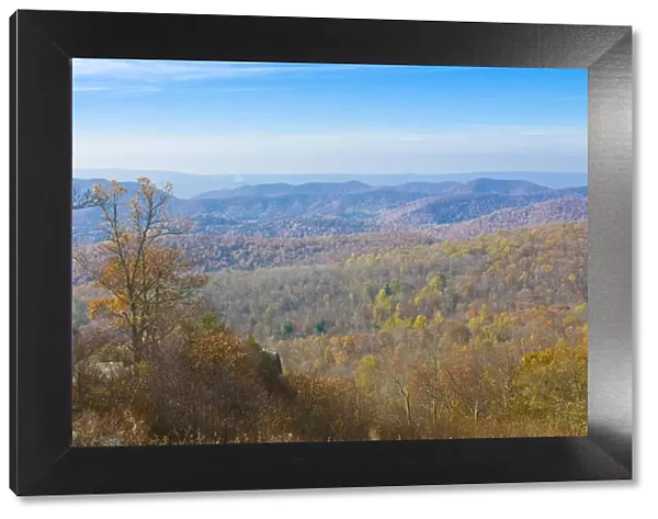 View over the Shenandoah National Park with beautiful foliage in the Indian summer