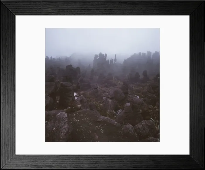 Framed Print : Rocks in the mist on the summit of Mount Kukenaam (Kukenan) (Cuguenan) Framed Print : Rocks in the mist on the summit of Mount Kukenaam (Kukenan) (Cuguenan)