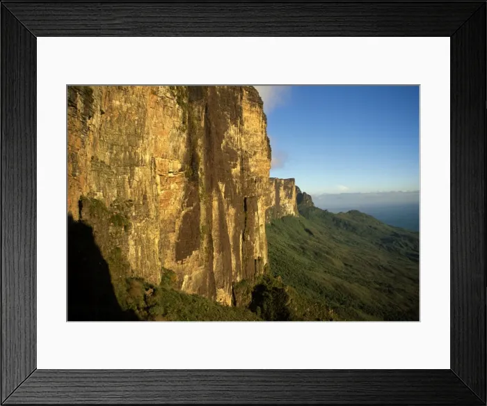 Framed Print : Southwestern cliff from ascent ledge, Mount Roraima (Cerro Roraima), Tepuis Framed Print : Southwestern cliff from ascent ledge, Mount Roraima (Cerro Roraima), Tepuis