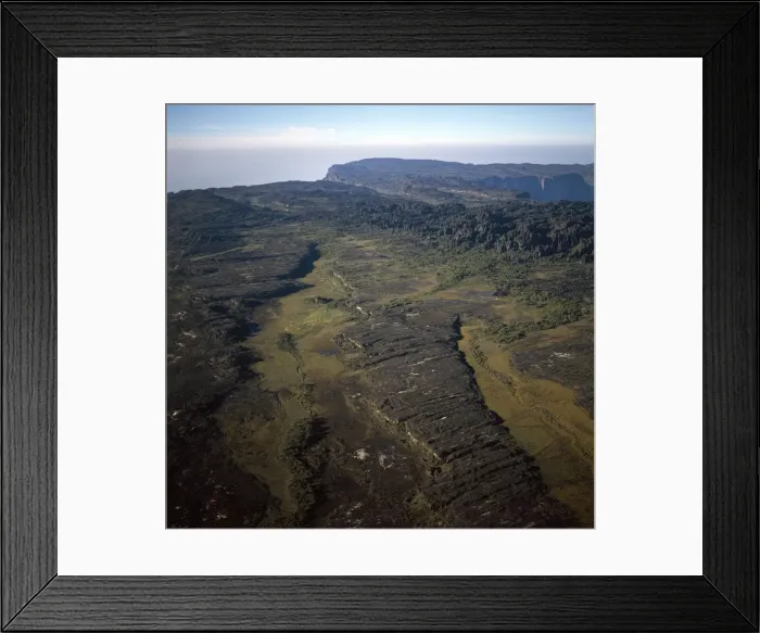 Framed Print : Aerial image of tepuis showing swamps and rock labyrinths on summit plateau in Brazilian Framed Print : Aerial image of tepuis showing swamps and rock labyrinths on summit plateau in Brazilian
