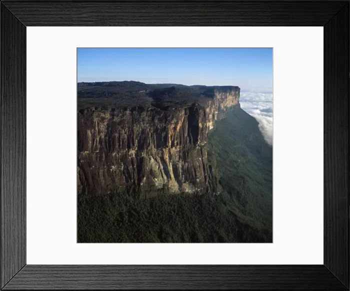 Framed Print : Aerial image of tepuis showing eastern cliff looking towards Brazil and Guyana Framed Print : Aerial image of tepuis showing eastern cliff looking towards Brazil and Guyana