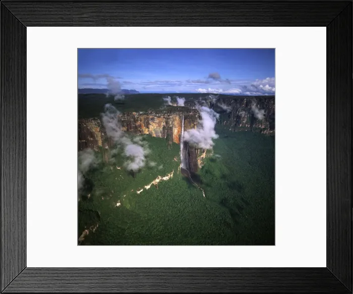 Framed Print : Aerial image of tepuis showing Angel Falls and Mount Auyantepui (Auyantepuy) Framed Print : Aerial image of tepuis showing Angel Falls and Mount Auyantepui (Auyantepuy)