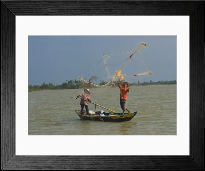 Framed Print : Traditional fishing, Hoi An, Vietnam, Indochina, Southeast Asia, Asia