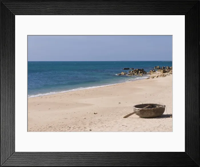 Framed Print : Traditional round boat lying on a beach, Vietnam, Indochina, Southeast Asia, Asia Framed Print : Traditional round boat lying on a beach, Vietnam, Indochina, Southeast Asia, Asia