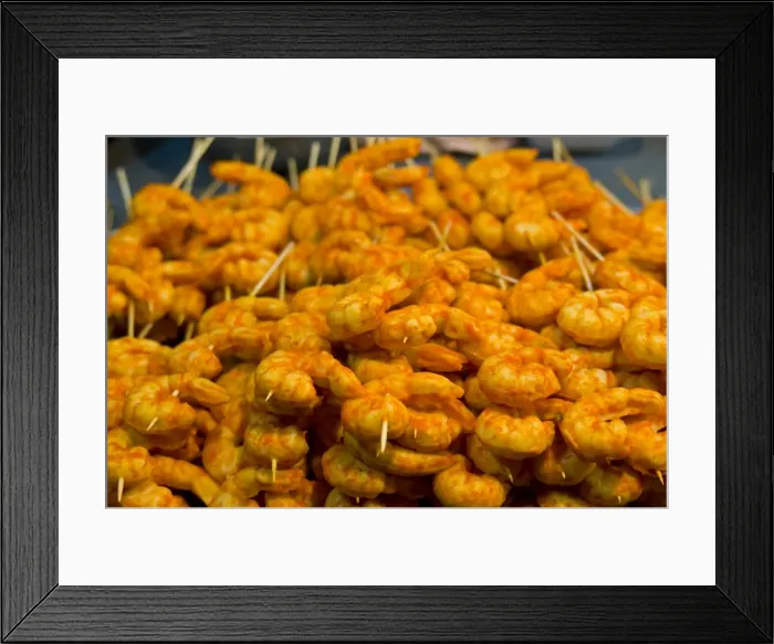 Framed Print : Shrimps on a food stall, Ho Chi Minh City (Saigon), Vietnam, Indochina