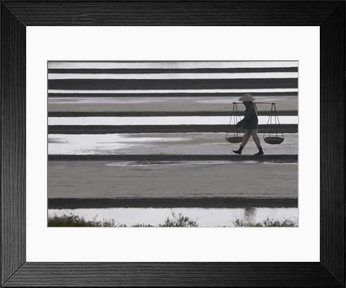 Framed Print : Woman carrying salt on salt workings, Vietnam, Indochina, Southeast Asia, Asia Framed Print : Woman carrying salt on salt workings, Vietnam, Indochina, Southeast Asia, Asia