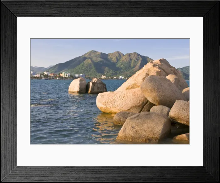 Framed Print : Hon Chong Promontary with view of the bay, Nha Trang, Vietnam, Indochina