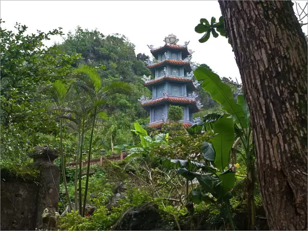 Pagoda on Marble Mountain, near Danang, Vietnam, Indochina, Southeast Asia, Asia