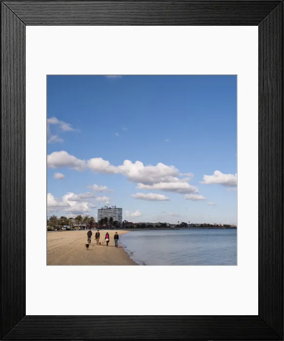 Framed Print : People walking their dogs, St. Kilda Beach, Melbourne, Victoria, Australia, Pacific Framed Print : People walking their dogs, St. Kilda Beach, Melbourne, Victoria, Australia, Pacific