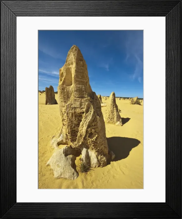 Framed Print : Rock pillars formed by erosion of thick hard layer of calcrete over soft limestone Framed Print : Rock pillars formed by erosion of thick hard layer of calcrete over soft limestone
