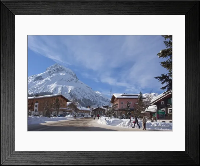 Framed Print : Town centre of Lech near St. Anton am Arlberg in winter snow, Tyrol, Austrian Alps Framed Print : Town centre of Lech near St. Anton am Arlberg in winter snow, Tyrol, Austrian Alps
