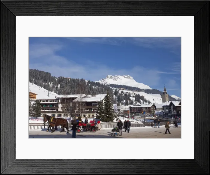 Framed Print : Town centre of Lech near St. Anton am Arlberg in winter snow, Tyrol, Austrian Alps Framed Print : Town centre of Lech near St. Anton am Arlberg in winter snow, Tyrol, Austrian Alps