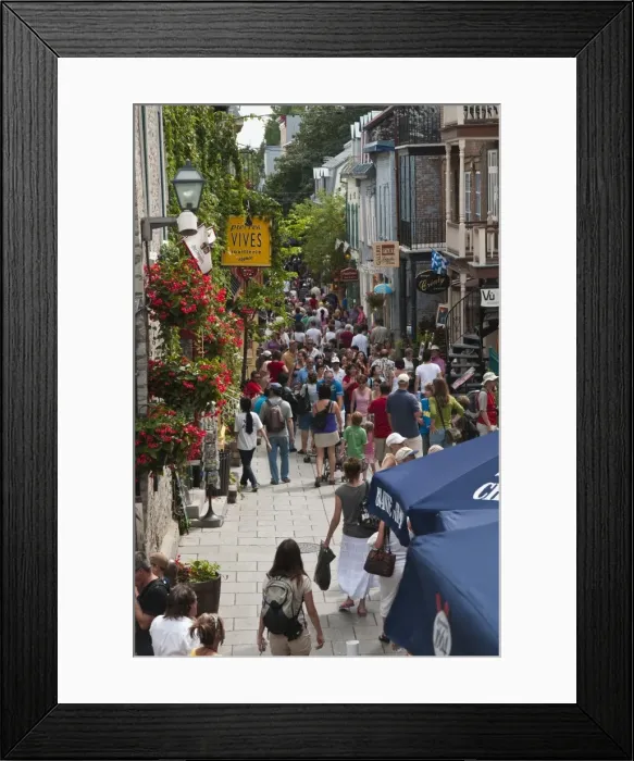 Framed Print : People walking on Rue du Petit Champlain, Quebec City, Quebec, Canada, North America Framed Print : People walking on Rue du Petit Champlain, Quebec City, Quebec, Canada, North America