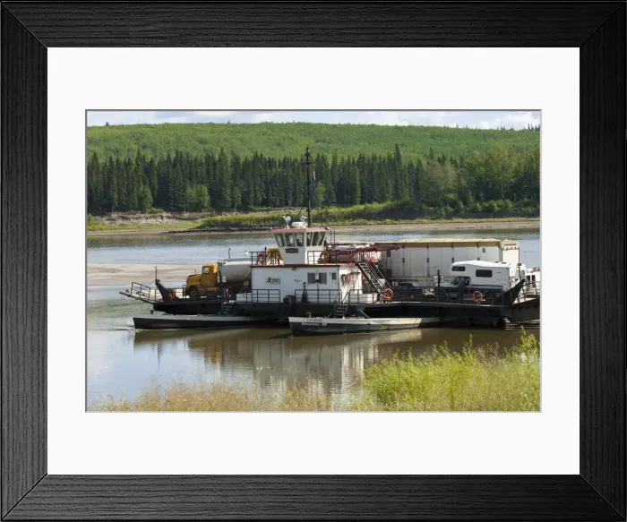 Framed Print : Le Crete Ferry on Peace River, Alberta, Canada, North America Framed Print : Le Crete Ferry on Peace River, Alberta, Canada, North America