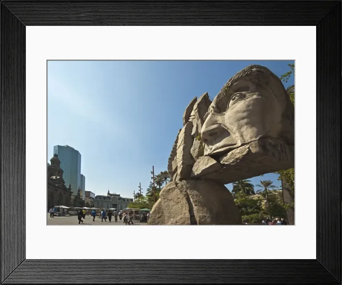 Framed Print : Sculpture outside the Metropolitan Cathedral on the Plaza de Armas in the heart of the capital city Framed Print : Sculpture outside the Metropolitan Cathedral on the Plaza de Armas in the heart of the capital city