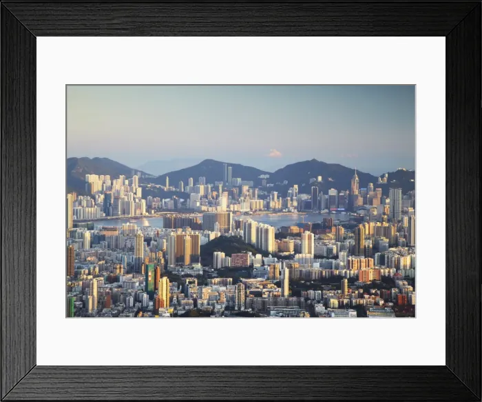 Framed Print : View of Kowloon and Hong Kong Island from Lion Rock, Kowloon, Hong Kong, China, Asia Framed Print : View of Kowloon and Hong Kong Island from Lion Rock, Kowloon, Hong Kong, China, Asia