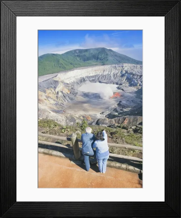 Framed Print : Couple looking at Poas Volcano, Poas Volcano National Park, Costa Rica, Central America Framed Print : Couple looking at Poas Volcano, Poas Volcano National Park, Costa Rica, Central America