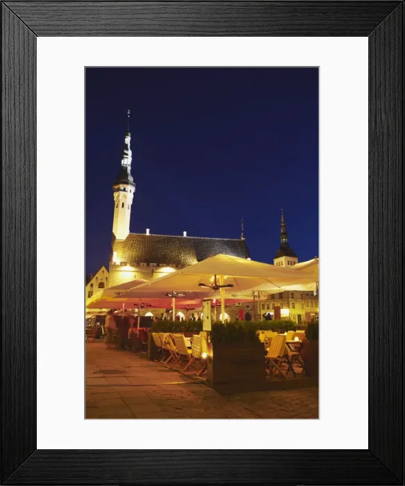 Framed Print : Outdoor cafes in Town Hall Square (Raekoja Plats), Tallinn, Estonia, Baltic States Framed Print : Outdoor cafes in Town Hall Square (Raekoja Plats), Tallinn, Estonia, Baltic States