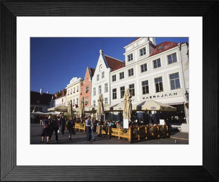 Framed Print : Outdoor cafes in Town Hall Square (Raekoja Plats), Tallinn, Estonia, Baltic States Framed Print : Outdoor cafes in Town Hall Square (Raekoja Plats), Tallinn, Estonia, Baltic States