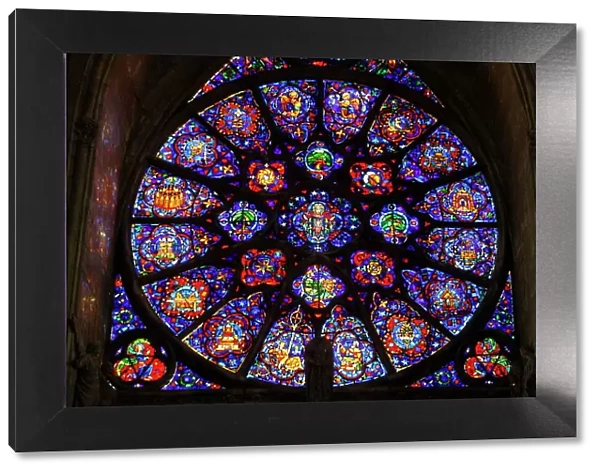 The 18th century rose window dedicated to Mary, Reims Notre Dame Cathedral