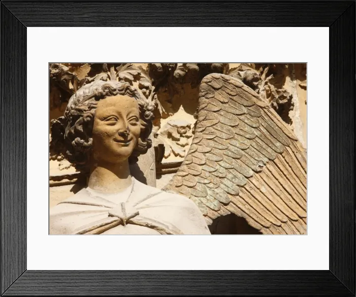 Framed Print : Angel of Annunciation, west front, Reims cathedral, UNESCO World Heritage Site Framed Print : Angel of Annunciation, west front, Reims cathedral, UNESCO World Heritage Site