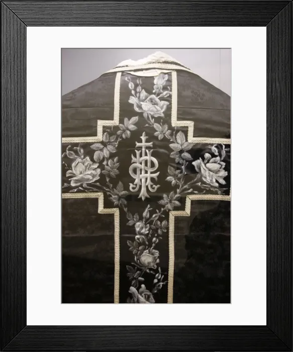 Framed Print : Silk priests chasuble, Abondance, Haute Savoie, France, Europe Framed Print : Silk priests chasuble, Abondance, Haute Savoie, France, Europe