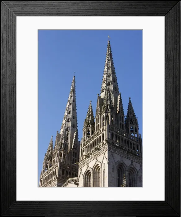 Framed Print : Saint-Corentin cathedral spires, Quimper, Finistere, Brittany, France, Europe Framed Print : Saint-Corentin cathedral spires, Quimper, Finistere, Brittany, France, Europe