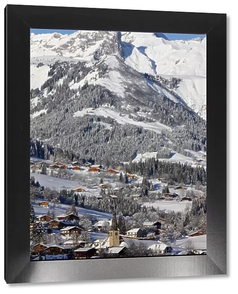 Combloux village in winter, Haute Savoie, France, Europe