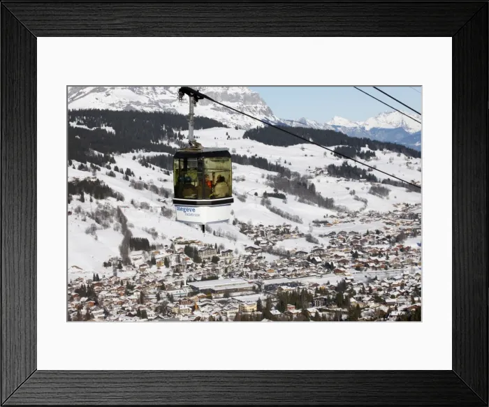 Framed Print : Skilift in Megeve, Haute Savoie, French Alps, France, Europe Framed Print : Skilift in Megeve, Haute Savoie, French Alps, France, Europe
