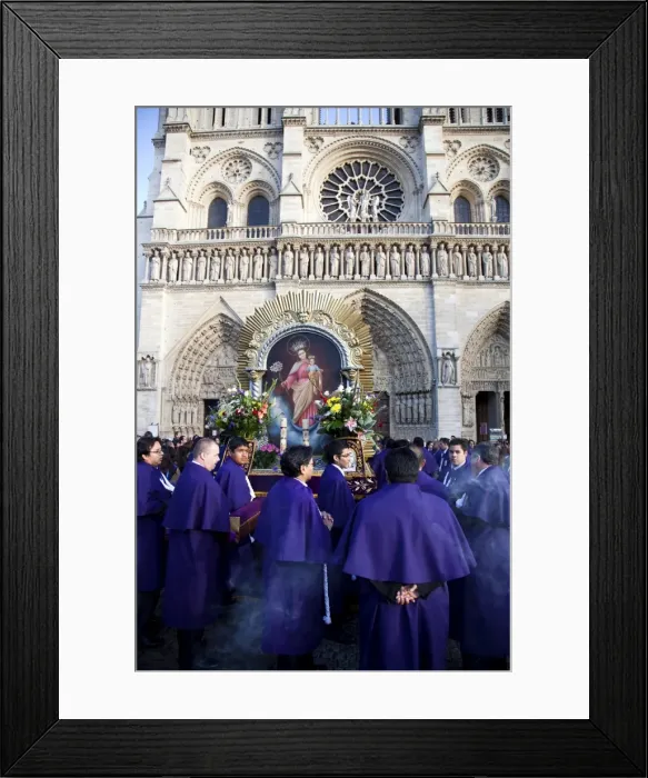 Framed Print : Religious procession in front of Notre Dame de Paris, Paris, France, Europe Framed Print : Religious procession in front of Notre Dame de Paris, Paris, France, Europe