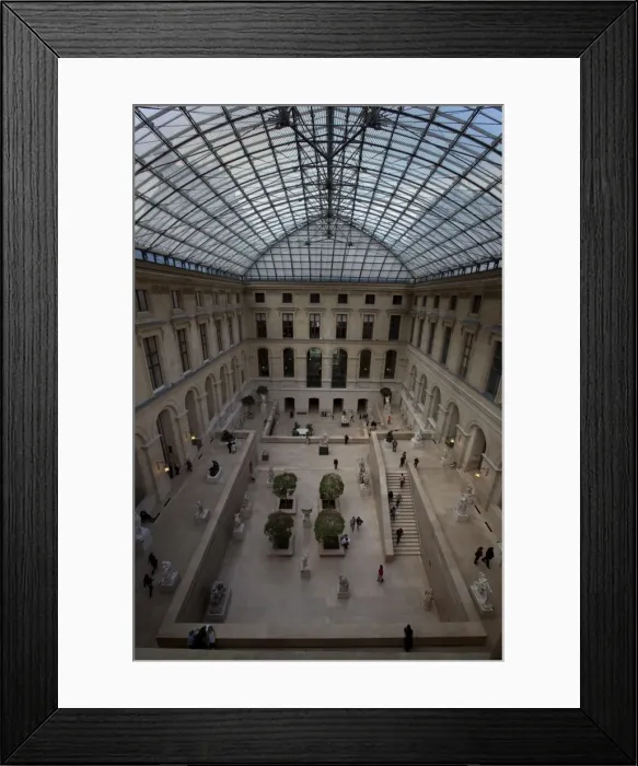 Framed Print : Covered courtyard at the Louvre Museum, Paris, France, Europe Framed Print : Covered courtyard at the Louvre Museum, Paris, France, Europe