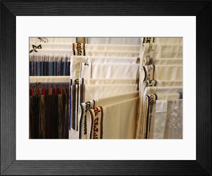 Framed Print : Hand-woven taleths (prayer shawls), Safed, Galilee, Israel, Middle East Framed Print : Hand-woven taleths (prayer shawls), Safed, Galilee, Israel, Middle East