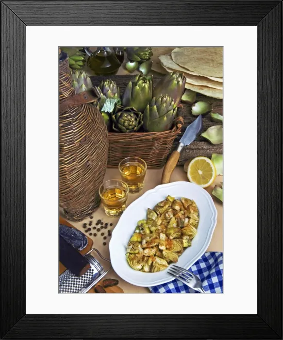 Framed Print : Artichokes and bottarga (botargo) (cured fish roe), a Mediterranean delicacy from Sardinian cooking Framed Print : Artichokes and bottarga (botargo) (cured fish roe), a Mediterranean delicacy from Sardinian cooking