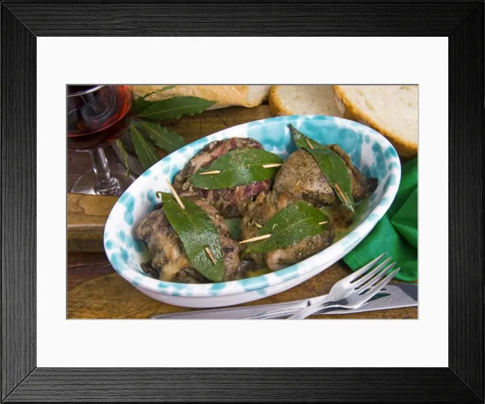 Framed Print : Fegatelli (pork liver Tuscan style), Tuscany, Italy, Europe Framed Print : Fegatelli (pork liver Tuscan style), Tuscany, Italy, Europe
