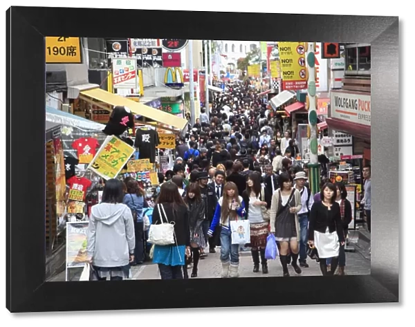 Weekend crowds, Takeshita Dori, a pedestrianised street that is a mecca for youth culture