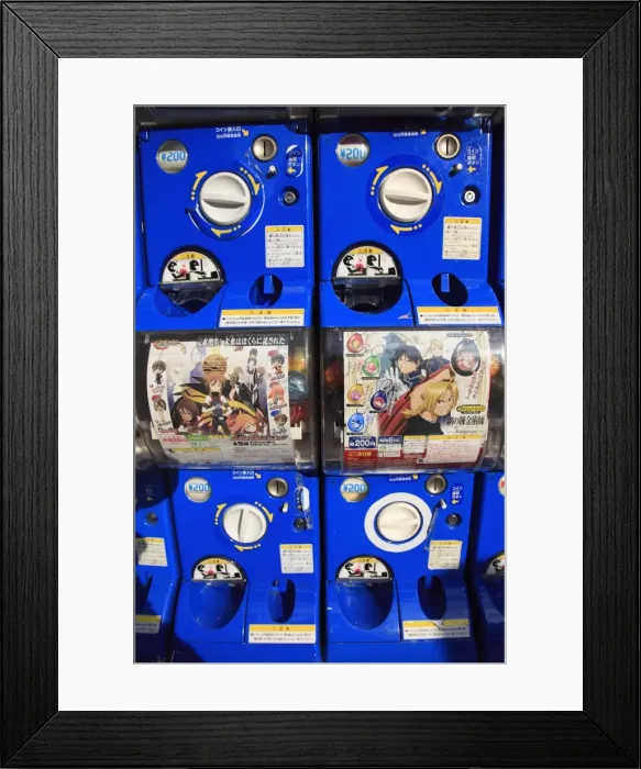 Framed Print : Vending machine selling anime, manga trinkets, Electric Town, Akihabara Framed Print : Vending machine selling anime, manga trinkets, Electric Town, Akihabara