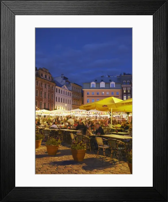 Framed Print : Outdoor cafes and Dome Cathedral at dusk, Riga, Latvia, Baltic States, Europe Framed Print : Outdoor cafes and Dome Cathedral at dusk, Riga, Latvia, Baltic States, Europe